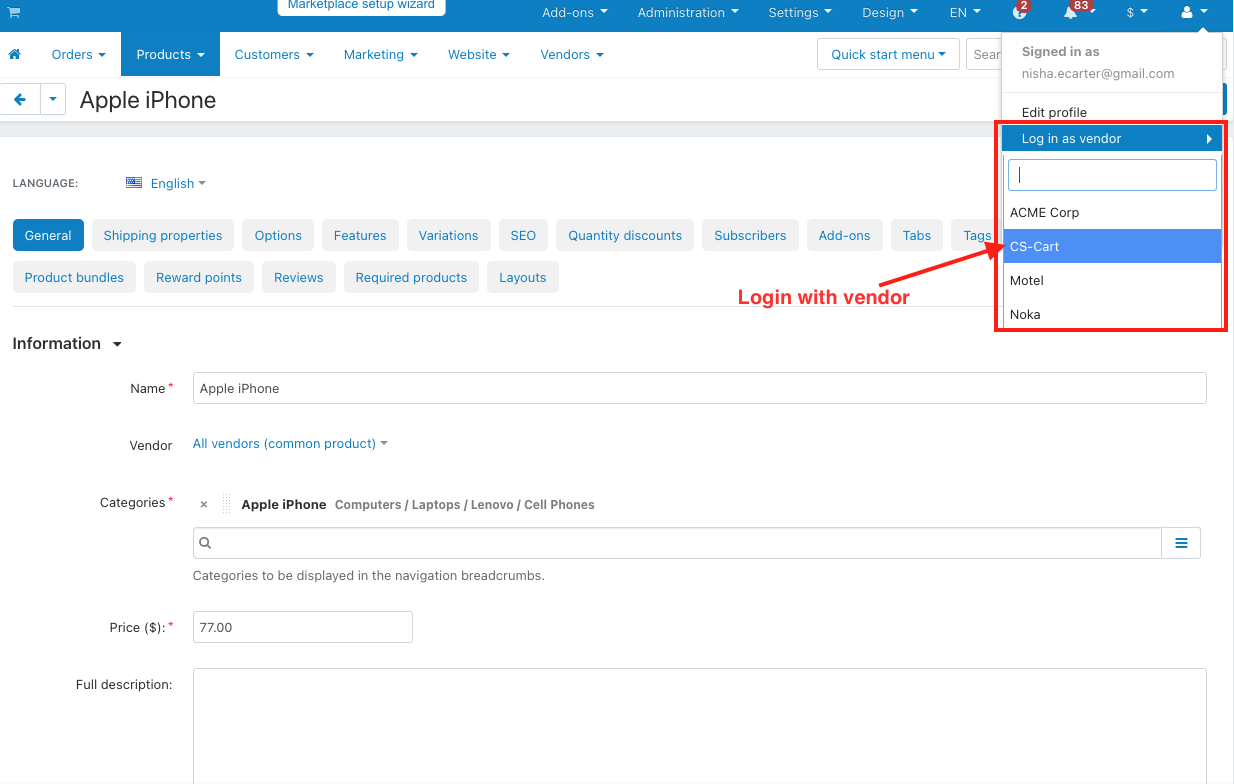 all the information on the new product page