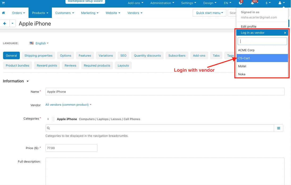 all the information on the new product page