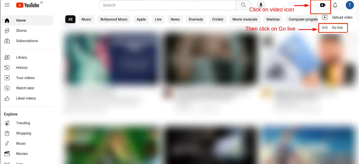 creating live video page