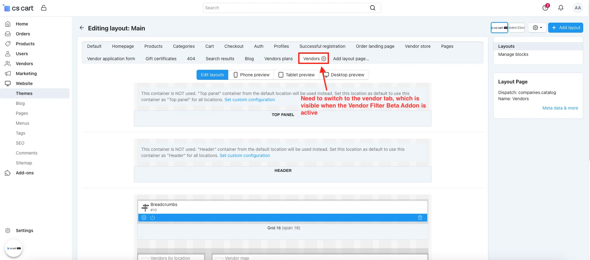 CS-Cart Vendor Filter Add-on: Shop by Seller — illustration 4