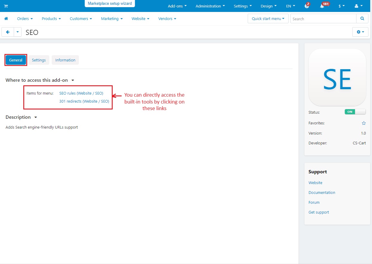 Directly access the in-built tools