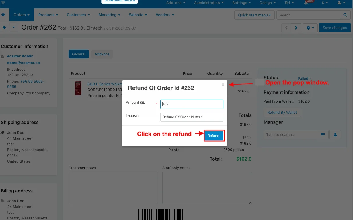 CS-Cart Wallet Add-on: Store Credit & Refunds — illustration 44
