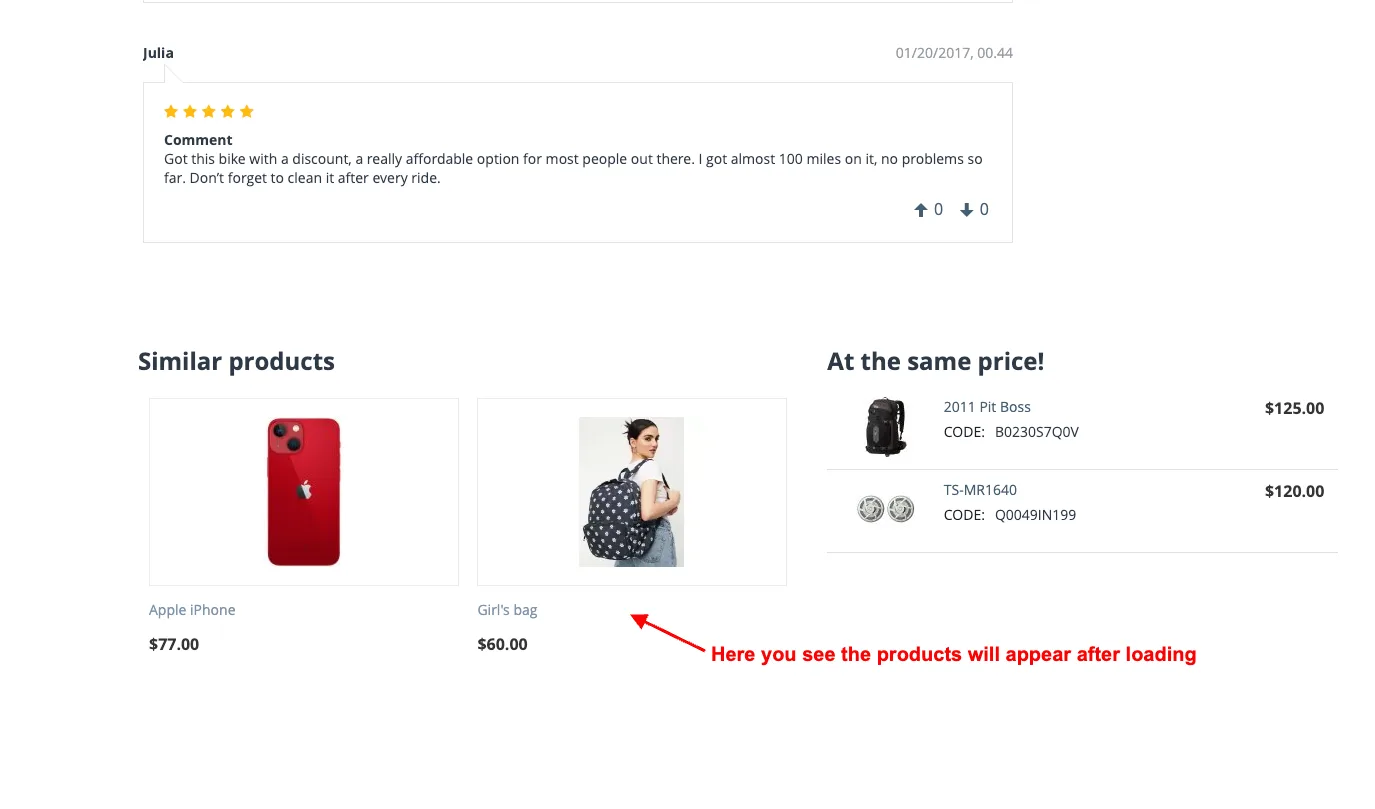 products will appear after loading