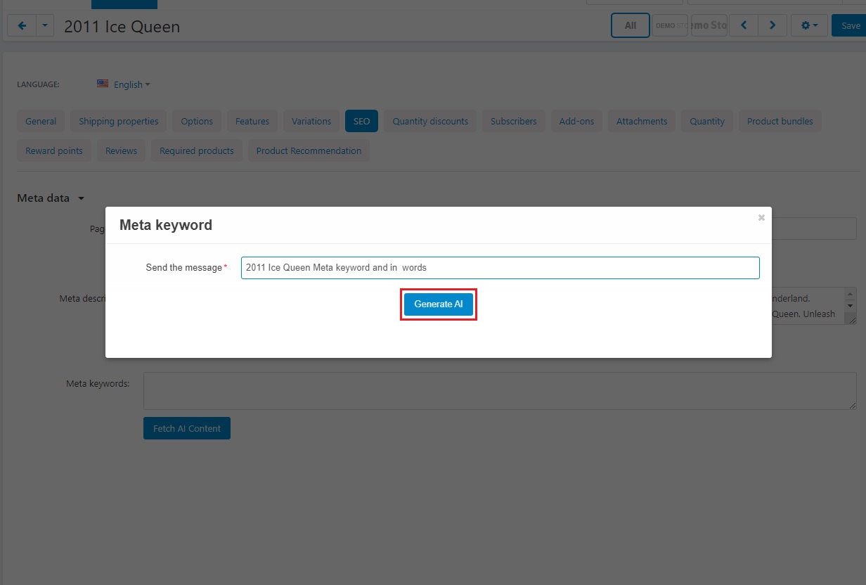 Generate AI button