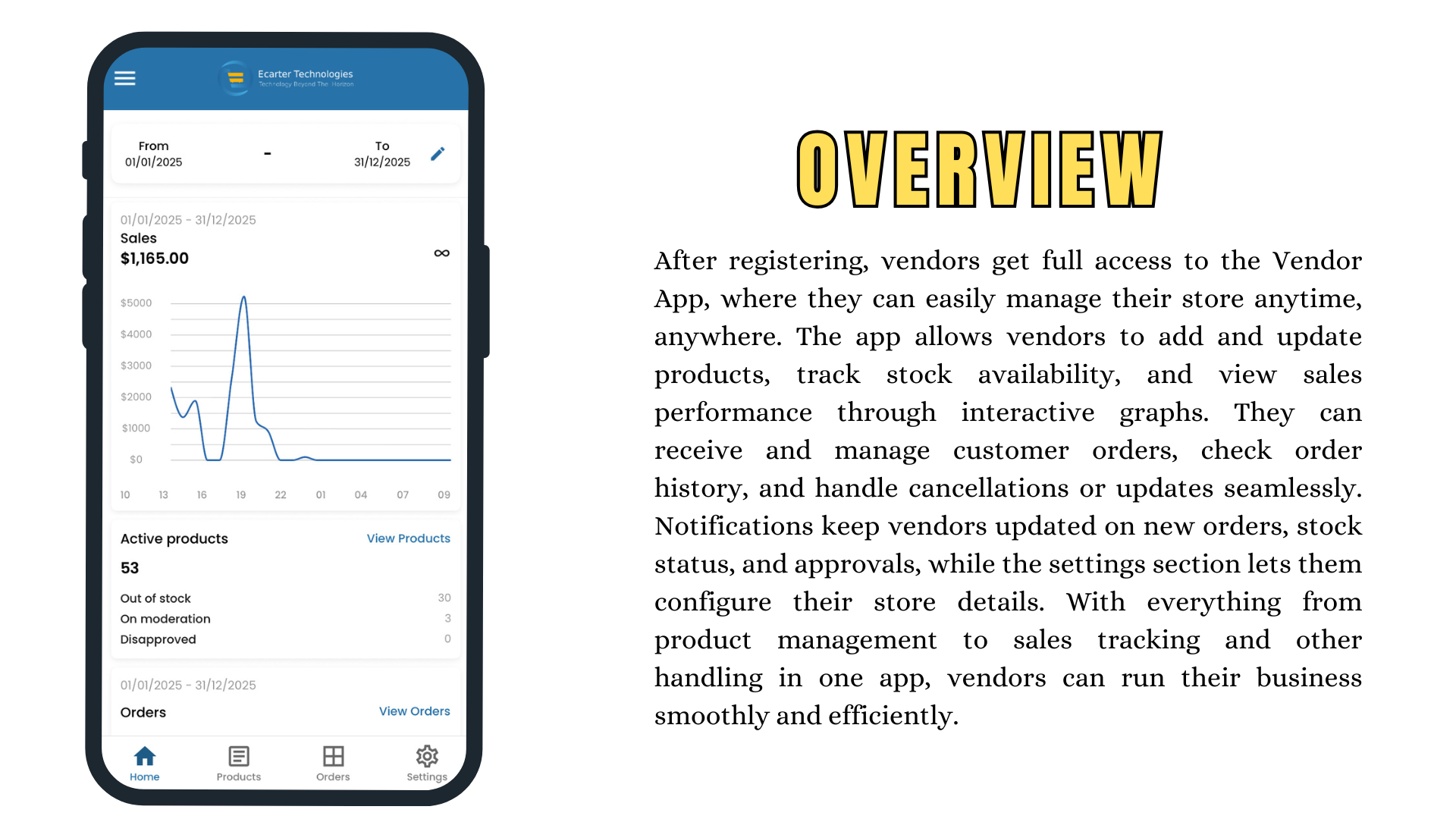 Vendor App — app screen 1
