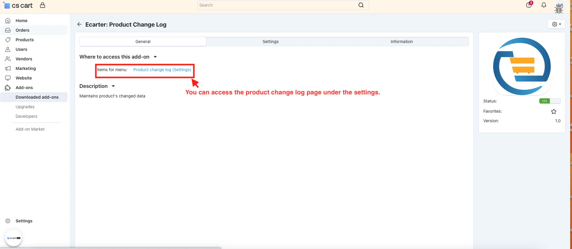 Product Change Log — illustration 2