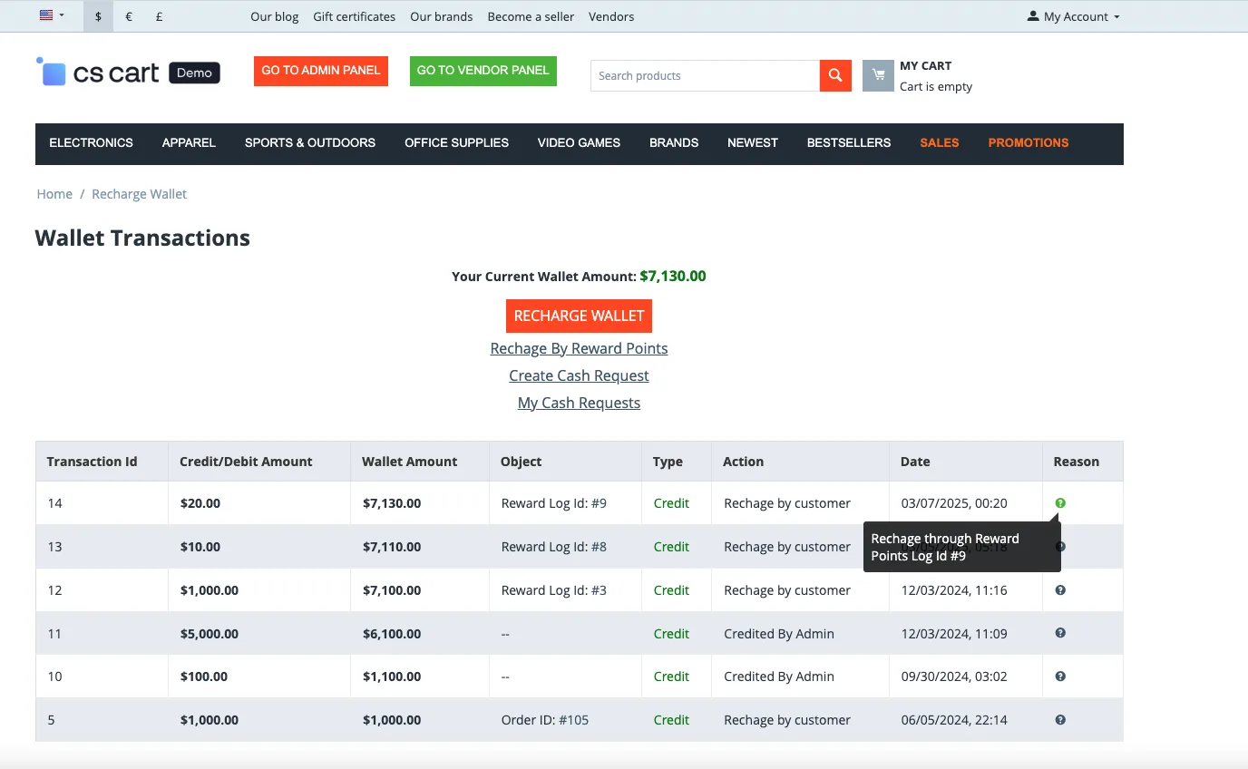 Convert Reward points to Wallet Cash — illustration 9