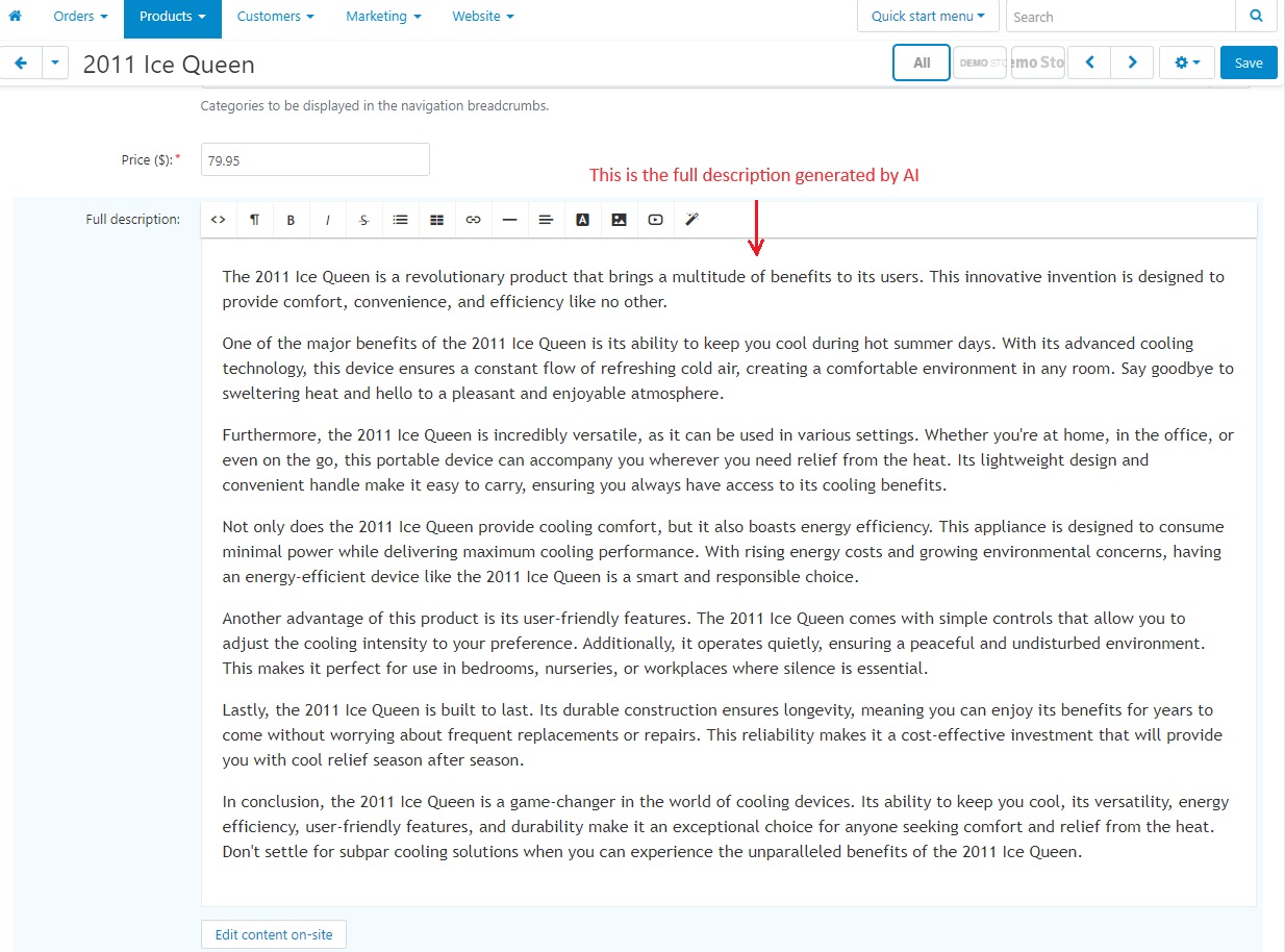 Full description generated by AI
