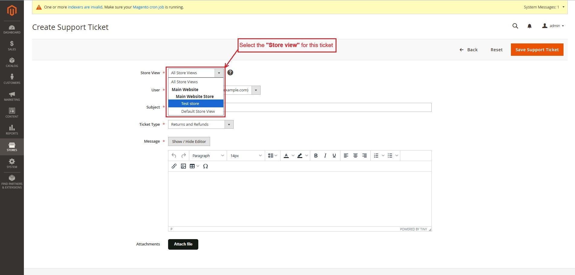 Create support ticket