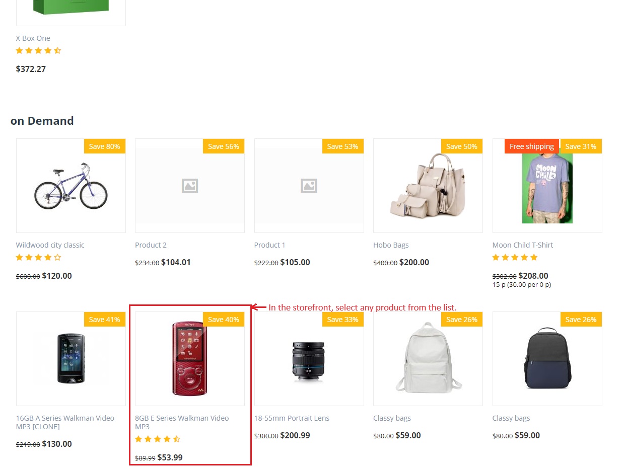 List of products