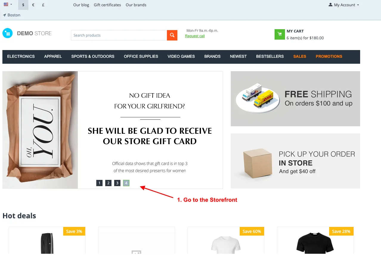 storefront page